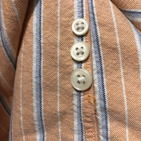Ralph Lauren Classic Fit Shirt Men L Salmon Peach Stripe Button Down Long Sleeve - Picture 7 of 10